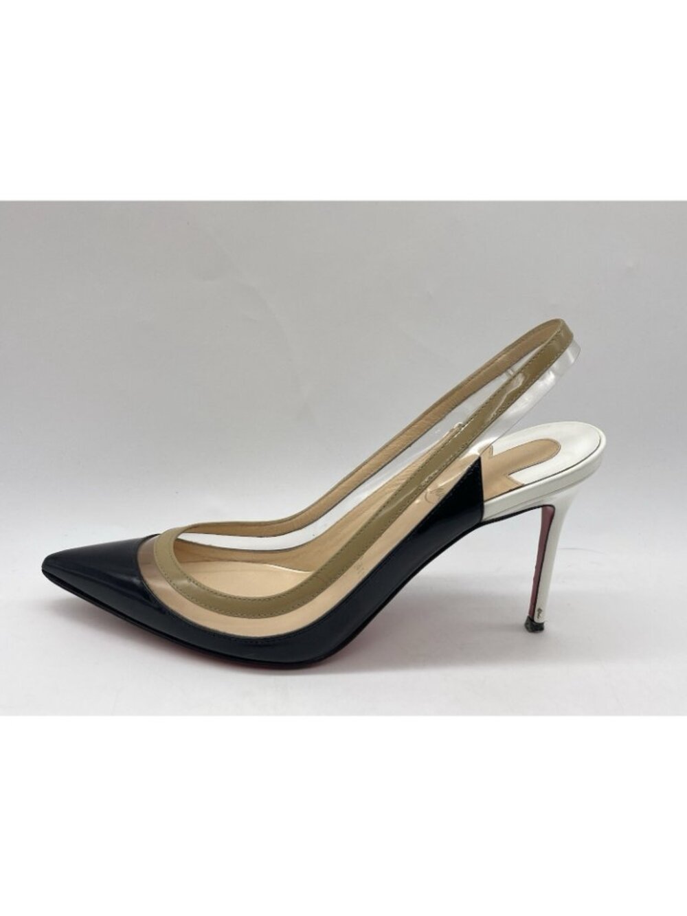 Black and Beige Pointed Slingback Stiletto Heel Women’s Pump